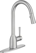 Stainless steel single-handle high-arc pull-down kitchen faucet