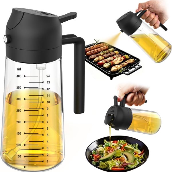16 oz/470 ml glass olive oil sprayer, for both cooking and other uses.