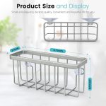 Kitchen sink sponge rack, kitchen sink storage rack - silver - Image 2